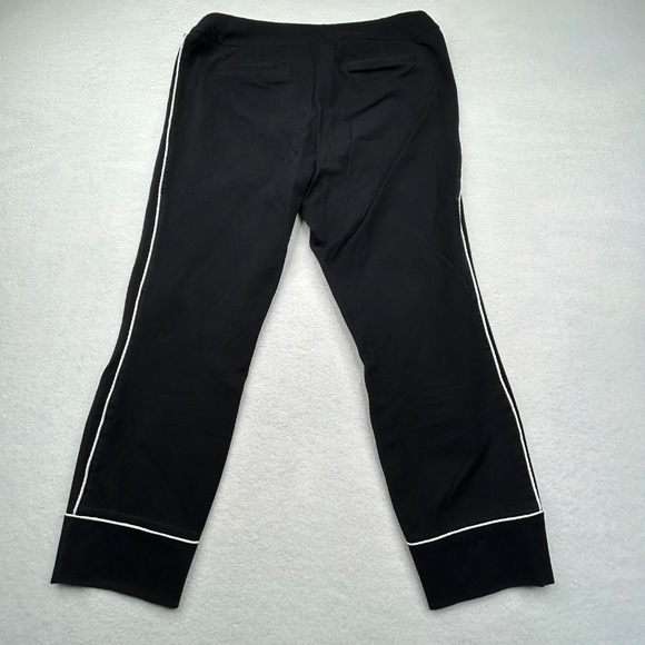 Alfani Women's Black Ankle Pants Trousers with Contrast White Piping Size 10 - Picture 13 of 13